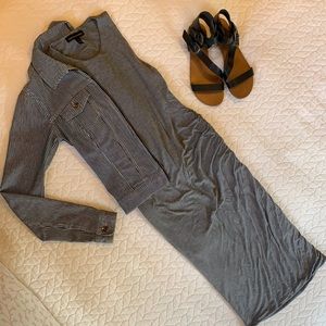 Gray Banana Republic Stretchy Midi Dress XXSP